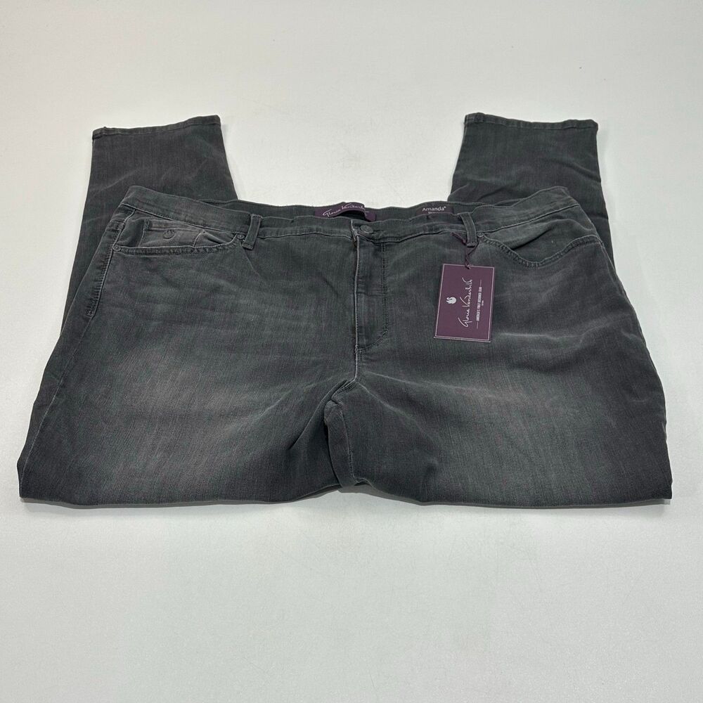 Gloria‎ Vanderbilt Women's Jeans Dark Gray Amanda Stretch Denim, Size 24W